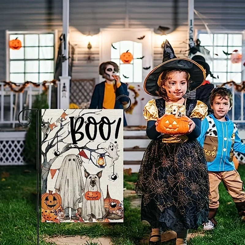 Cute Ghost Boo Garden Flag