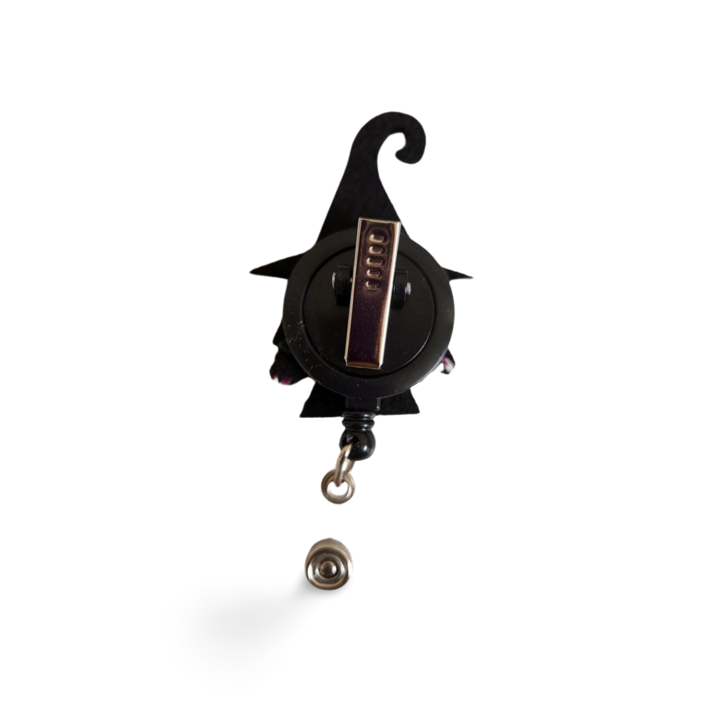 Glitter Halloween Funny Witch Badge Reel