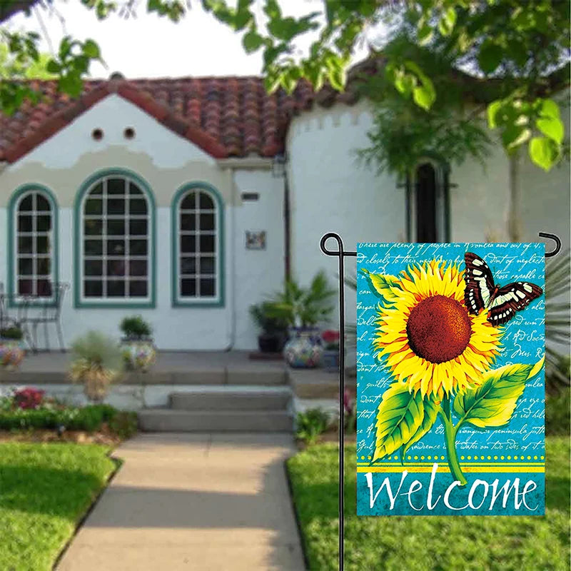 Sunflower Welcome Garden Flag