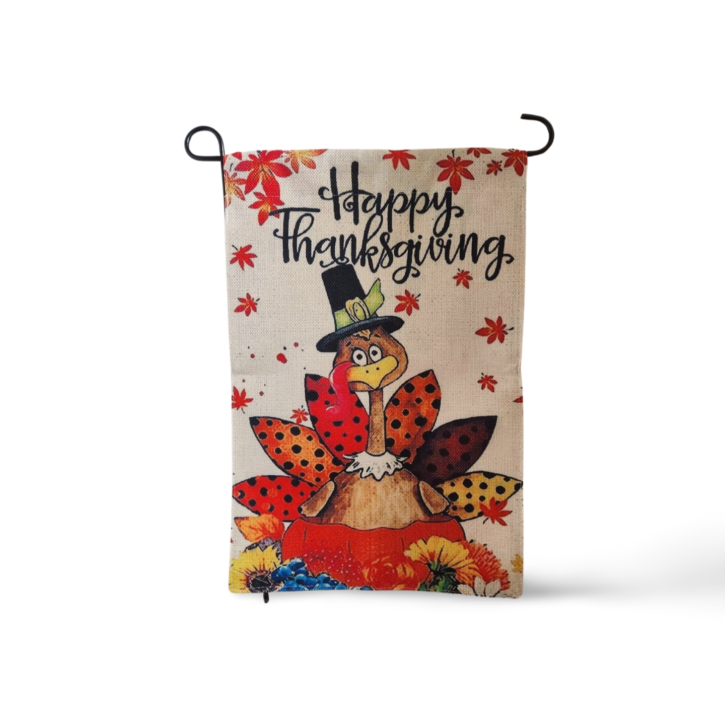 Cartoon Turkey Thanksgiving Garden Flag