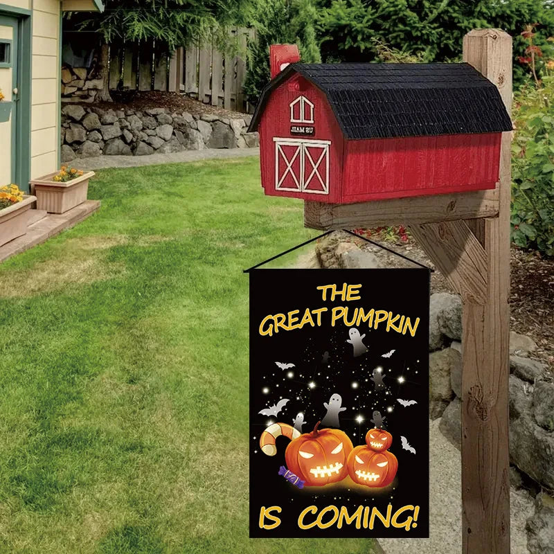 Halloween-The Great Pumpkin Is Coming Garden Flag