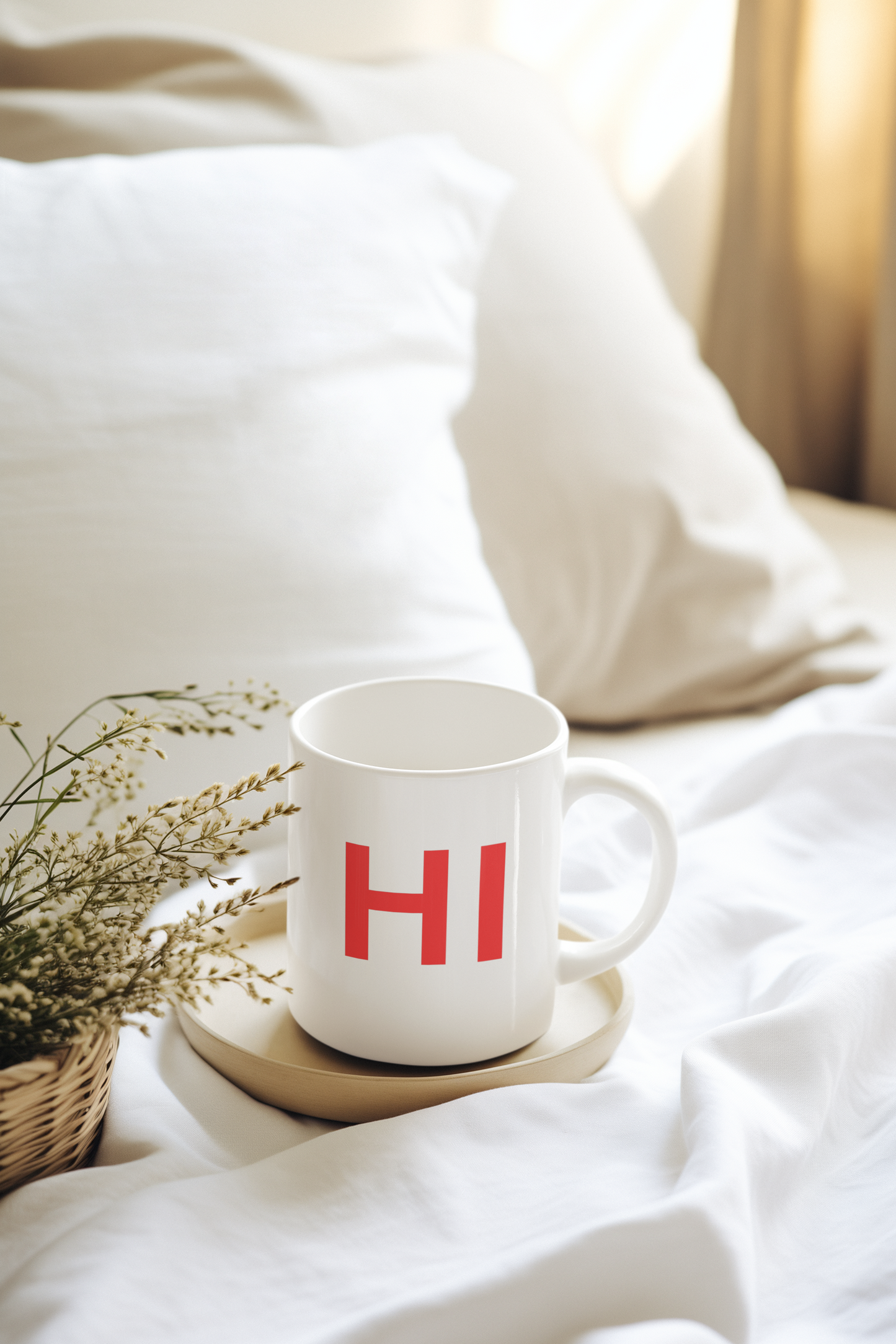 Start and End Your Day Right with Our "Hi" and "Bye" Ceramic Coffee Mug