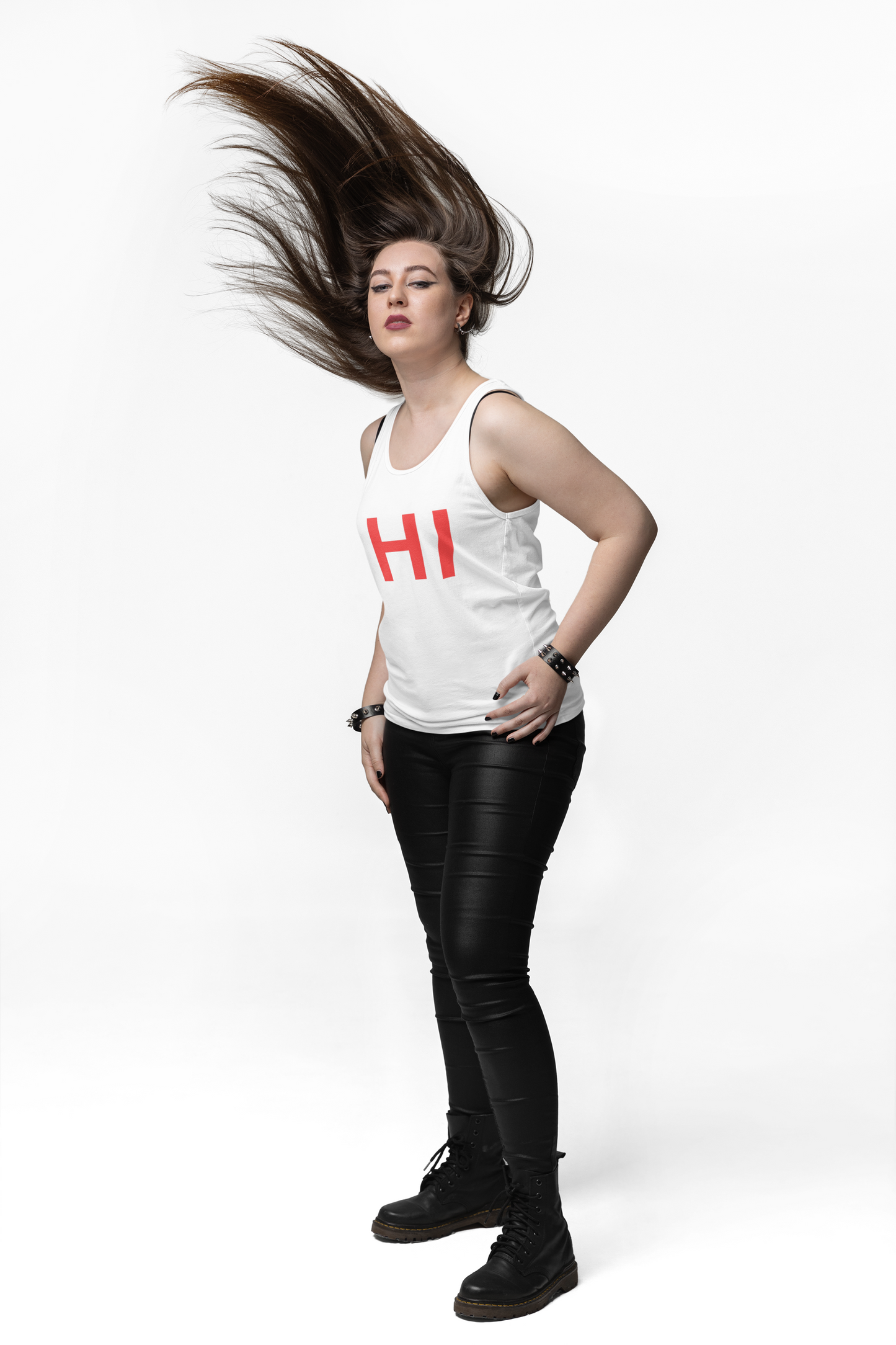 Make a Bold Statement with Our "Hi" and "Bye" Tank Top