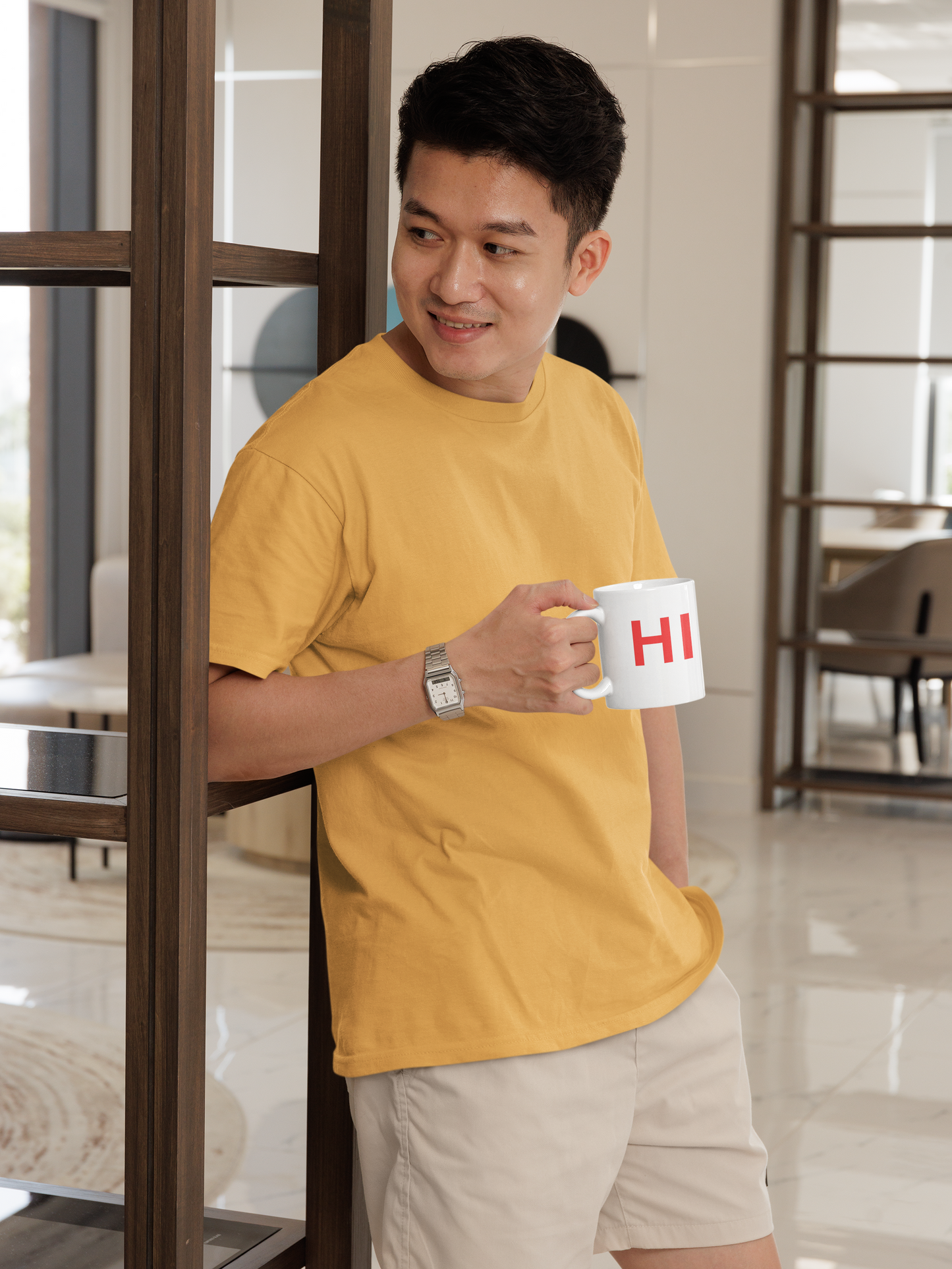 Start and End Your Day Right with Our "Hi" and "Bye" Ceramic Coffee Mug