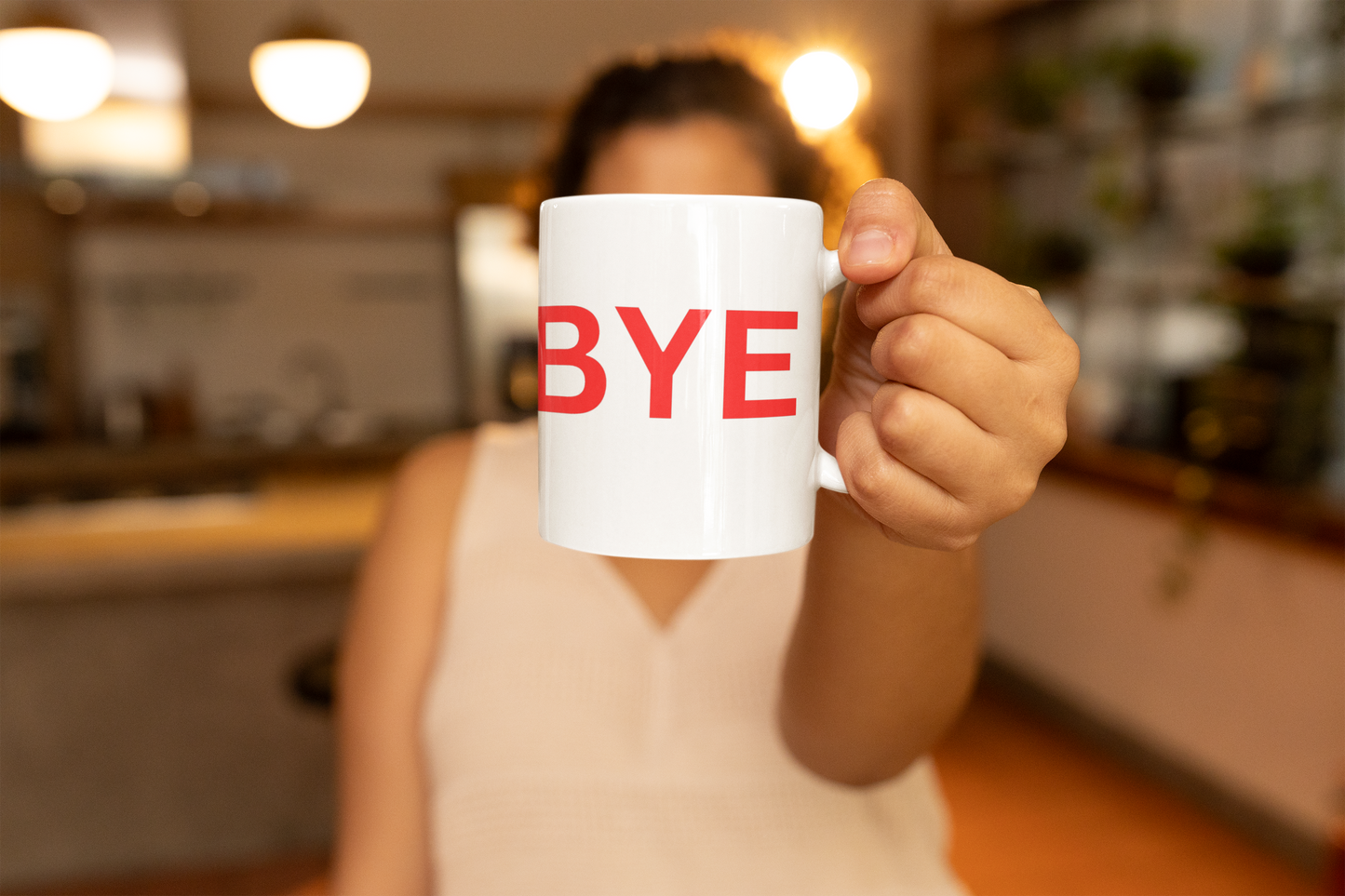 Start and End Your Day Right with Our "Hi" and "Bye" Ceramic Coffee Mug