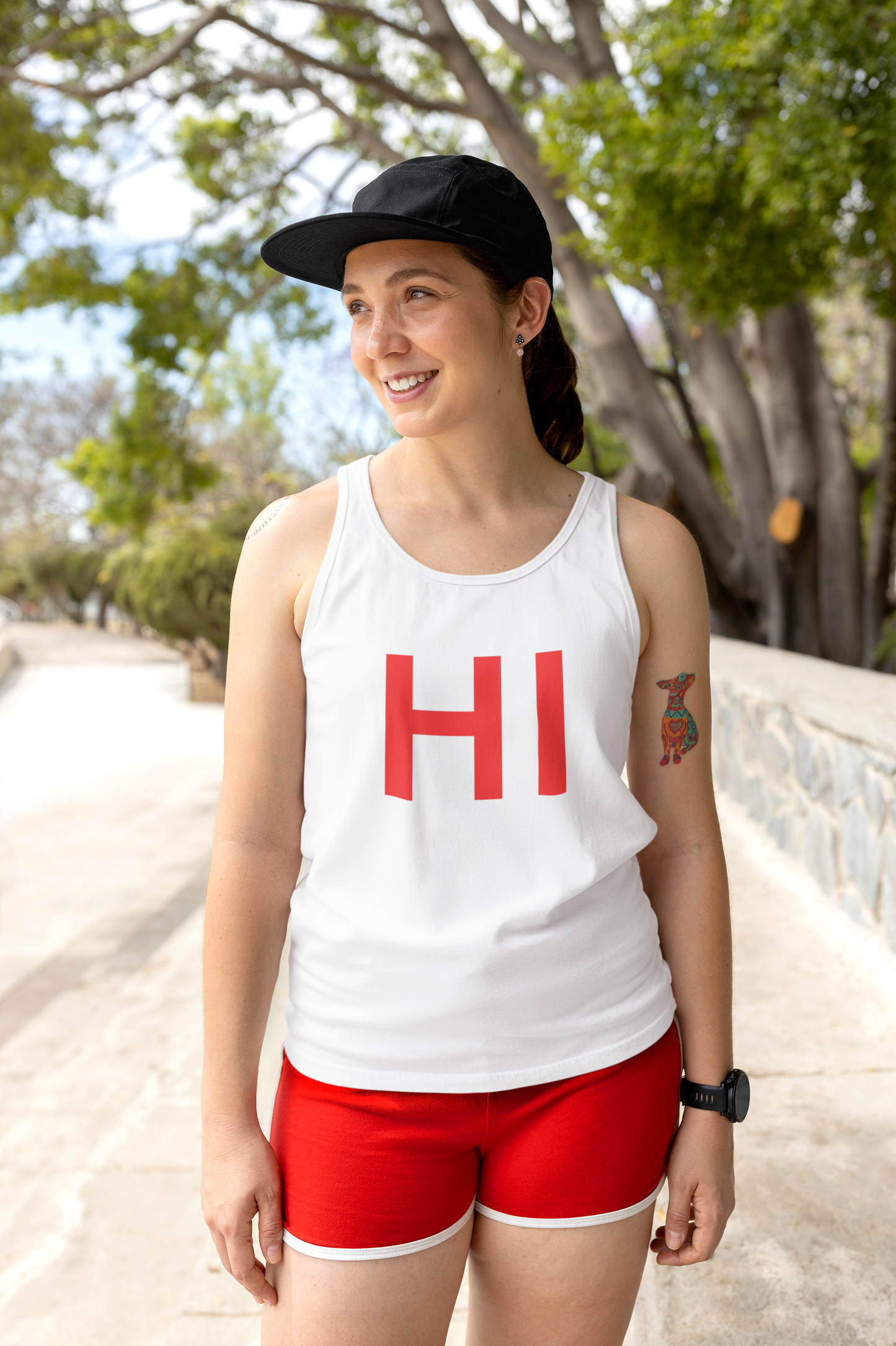 Make a Bold Statement with Our "Hi" and "Bye" Tank Top